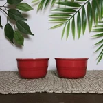 Sur La Table 4" Ramkins Single Portion Dish Set Of 2 Red White Oven. Fixed Price $21.00.
