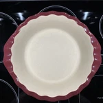 Pampered Chef Cranberry Stoneware Deep Dish Pie Plate 9" Ceramic Glaze #1332. Fixed Price $37.23.