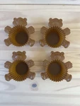 Vintage Wilton Silicone Teddy Bear Cupcake Molds Cups Liners Dark Brown Set Of 4. Fixed Price $10.39.