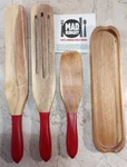 Mad Hungry Red Wooden Spurtle 4 Pc Set Spoon-spatulas Tray Culinary. Fixed Price $13.69.