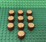 Lego 10 Reddish Brown 2X2 Round Brick With Grille W/ Tile Tree Stump Trunk. Fixed Price $6.99.
