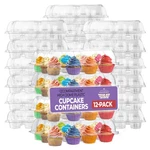 Plastic Cupcake Containers Boxes 12 Compartment Pack Disposable High Dome. Fixed Price $31.94.
