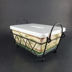 Temptations 1 Qt Loaf Pan Old World Green, Lid, Trivet & Rack Baking Dish Tara. Fixed Price $19.99.
