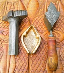 Rare Vintage Millinery Mum Leaf Iron Tool Mold Bronze Antique Cutter Set #56. Fixed Price $300.00.