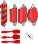 Boxiki Kitchen 13-PIECE Non-stick Large, Grey, Red, Metallic, Dark. Fixed Price $146.37.
