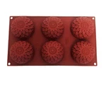 Freshware 6 Cavity Dahlia Sun Flower Silicone Baking Mold Red Bpa Free Non-stick. Fixed Price $13.99.