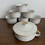 Andrea By Sadek Oven To Table Cookware 7371 White Gold Rim Ramekins Casserole. Fixed Price $29.00.