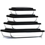 Nestl 8PC Glass Baking Dishes For Oven, Food Storage 4 Pack, Black. Fixed Price $62.99.