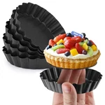 6 Pcs 4 Inch Mini Tart Pan Removable Bottom Nonstick Round Quiche Pie Set. Fixed Price $21.48.