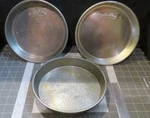Lot Of 3 Vintage Bake King 8" 1-1/2" Round Steel Cake Pans Hammer Textured. Fixed Price $29.10.