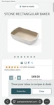 Pampered Chef Stoneware Rectangular Baking Dish Beige White Model 100774. Fixed Price $45.00.