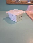 The Cellar Heart Stoneware Cocotte W/ Lid. Fixed Price $12.15.