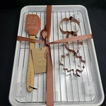 Rae Dunn Fall 6PC Baking Set Metal Sheet Pan Cooling Rack Spatula Cookie Cutters. Fixed Price $44.44.