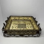 Temptations Tara Old World Brown 2 Qt Square Baking Dish With Rack Hand Painted. Fixed Price $25.91.