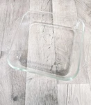 Vintage Pyrex 222-R Clear 8"X8"X2" Baking Dish Usa. Fixed Price $27.00.
