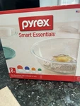 Pyrex Smart Essentials 8-PC Glass Mixing Bowl Set W/ Lids, Nesting, 0.5-2.5QT. Fixed Price $22.00.