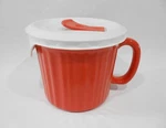 1 Corningware Vermillion Cinnabar Orange Red 20-OZ Meal Mug French White Pop-ins. Fixed Price $24.29.