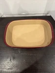 Pampered Chef Cranberry 3.5 Qt Baker Stoneware Casserole Lasagna Pan 9X13. Fixed Price $36.00.