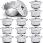 12 Pcs Disposable Aluminum Pot With Lid Round Foil Pans Cookware F.... Fixed Price $42.47.