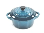 Le Creuset Stoneware Mini Cocotte 10CM / 8OZ Black Knob Color Deep Teal. Fixed Price $34.71.