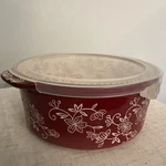 Temptations Floral Lace Red Cranberry Casserole Round Baking 1.75 PPP-SQ-798094. Fixed Price $19.99.