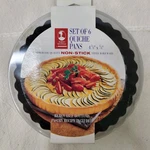 Roshco Quiche Pans Non-stick Steel Bakeware 4.75" Set 6 Tarts Mini Pies Baking. Fixed Price $14.99.