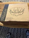 Pampered Chef Stoneware Fluted Pan #1440 In Box W/ Scrapper. Fixed Price $50.00.