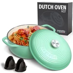 Segretto Cookware Enameled Cast Iron Dutch Oven With Handle, 6 Quarts, Verde .... Fixed Price $75.21.