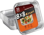 Aluminum 8X8-20 Disposable Foil Pans, Heavy Duty Pack, Silver. Fixed Price $24.02.