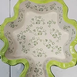 Temptations Floral Lace Clover Ceramic Baking Dish 1.75 Qt Green With Wire Rack. Fixed Price $31.95.