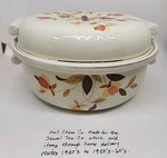 Halls Superior Jewel Autumn Leaf Lidded Casserole Dish Rounded Handles. Fixed Price $18.00.