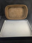 Wilton Aluminum Pan & Pampered Chef Seasoned Stoneware Deep Baker 2PC Bundle Set. Fixed Price $15.99.