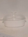 Vtg Corningware Classic Liter Casserole Dish W/ Pyrex Lid A-2-B. Fixed Price $15.99.