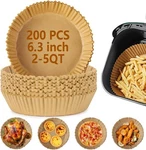 200PCS Air Fryer Disposable Paper Liner, 6.3"ROUND, Wood Color. Fixed Price $14.76.