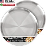 13.5 Inch Pizza Pan Set Of 2 Nonstick Stainless Steel Baking Tray From Usa. Fixed Price $20.88.