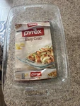 Pyrex Easy Grab 3-QT Oblong Baking Dish, 9X13" Resists Stains Dishwasher Safe. Fixed Price $20.69.