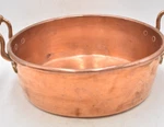 Antique French Copper Jam Pot Twin Handle Preserve Pan 11.5 Heavy Collectable. Fixed Price $114.29.