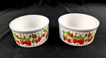 Vintage Action Stoneware, Strawberries (set Of 2) 4" Round Souffle' Ramekins. Fixed Price $9.99.
