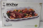Vintage Anchor Hocking Rectangle 2 Qt. Covered Baking Dish & Serving Rack. Fixed Price $33.79.