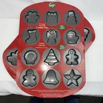 Two New Wilton 12 Cavity Pan Christmas Holiday Winter Cookies Baking. Fixed Price $9.95.