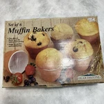 Hearthstone Set Of 6 Muffin Bakers Clay Glazed Flower Pots For Baking Serving. Fixed Price $22.50.