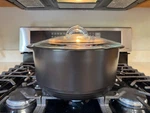 Pampered Chef Rockcrok 8 Quart Dutch Oven With Glass Lid Black Pot Crock. Fixed Price $499.00.