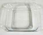 Libbey Square Clear Glass Baking Dish #15 Ridged Edge 8.25" X Ovenware. Fixed Price $8.49.