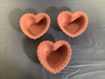 Chantal Hearts Ramekins Ruffled Stoneware Bowls Dishes Pink Cup Lot Of 3. Fixed Price $16.47.