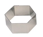 Paderno World Cuisine Set, 6 New Hexagon Stainless Steel Pastry Rings, Free Ship. Fixed Price $36.20.