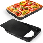 Rectangular Pie Pan Nonstick Tart With Removable Bottom Heavy Duty Carbon. Fixed Price $23.82.
