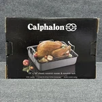 Calphalon Classic Nonstick Roasting Pan 13X16 With Rack 25 Lb Capacity C1805PR. Fixed Price $74.99.