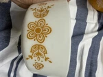 Pyrex 474-B Glass Mixing Bowl Floral Pattern White Yellow Original 1960S. Fixed Price $25.95.
