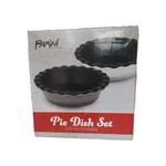 Parini Cookware Pie Dish Set Of 2, Glazed Non-stick Stoneware, Gray White Black. Fixed Price $16.75.