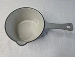 Pampered Chef Enameled Cast Iron Milk Small Pot Saucepan Gray Quart 100630. Fixed Price $49.94.